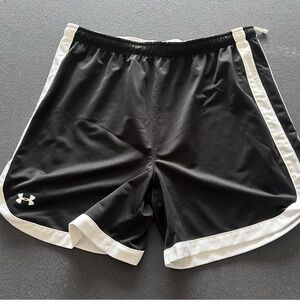 Under Armour Black Athletic Shorts with White Trim size Large NWOT #A-9